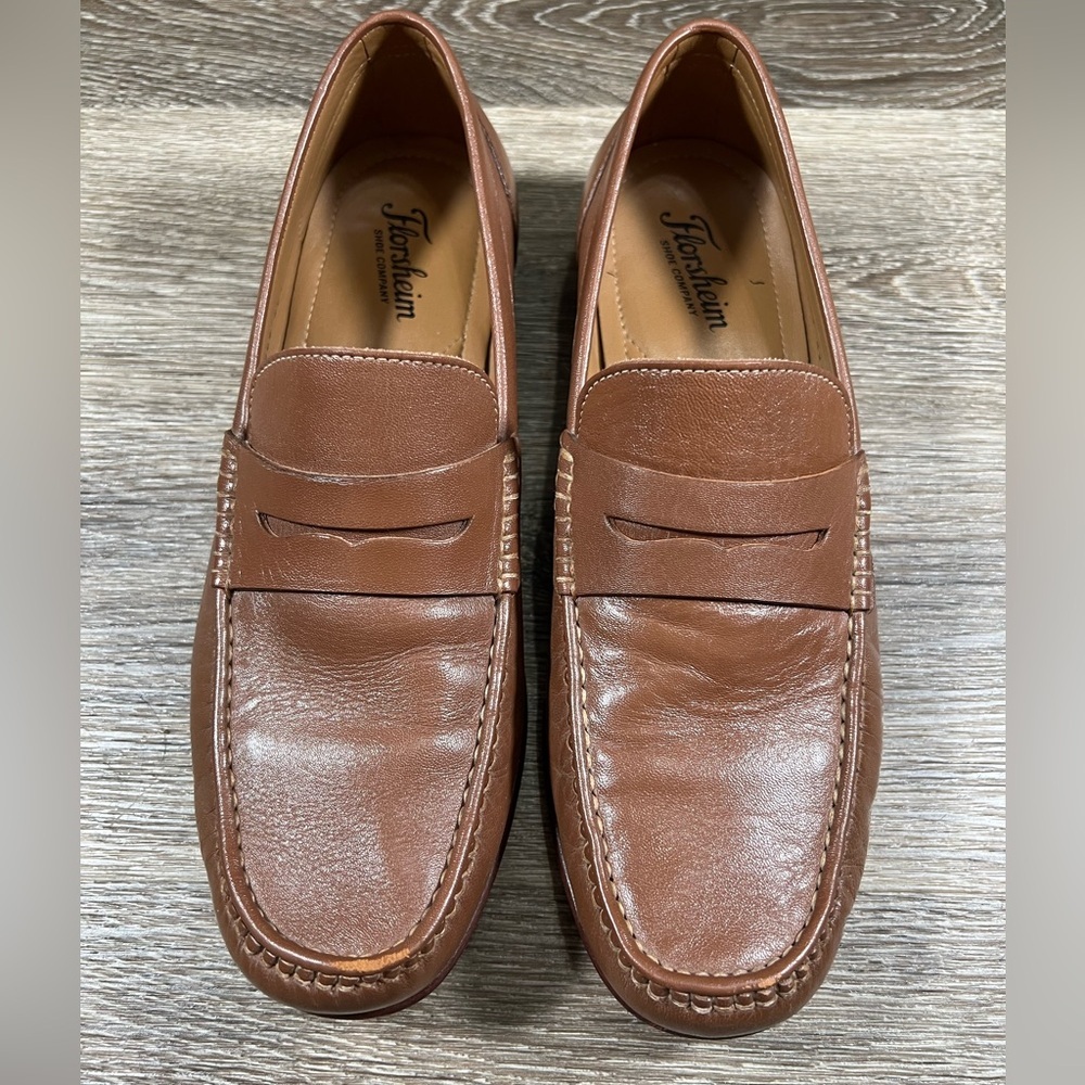 Florsheim shoes Men's sz8.5 brown leather penny loafer preppy Officecore Classic